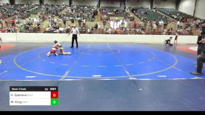 60 lbs Semifinal - Huxley Sperano, South Paulding Junior Spartans Wrestling Club vs Matthew King, East Jackson Takedown Club