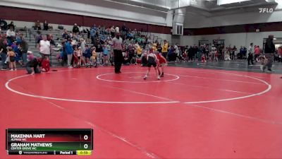 49-53 lbs Quarterfinal - Makenna Hart, Alphas WC vs Graham Mathews, Center Grove WC