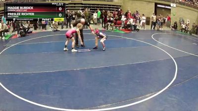 70-74 lbs Cons. Semi - Maggie Burdick, Carbon Wrestling vs Preslee Richter, Gold Rush