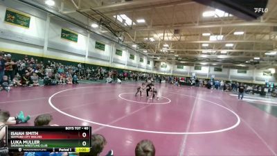 40 lbs Semifinal - Luka Muller, Sheridan Wrestling Club vs Isaiah Smith, Watford City Wolves