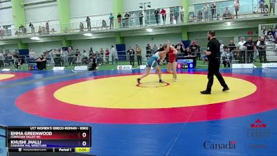 69kg Round 1 - Emma Greenwood, Cowichan Valley WC vs Khushi Jhalli, Canadian Mal Wrestling