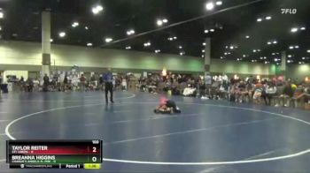 100 lbs Placement Matches (16 Team) - Breanna Higgins, Charlie`s Angels-FL Pnk vs Taylor Reiter, STL Green