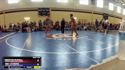 215 lbs Quarterfinal - Brenton Russell, Warren Wrestling Academy vs Trey Dunning, Mishawaka Wrestling Club