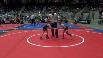 52 lbs Quarterfinal - Bentley Roberts, Blanchard Wrestling Club vs Lucy Cagle, Wagoner Takedown Club