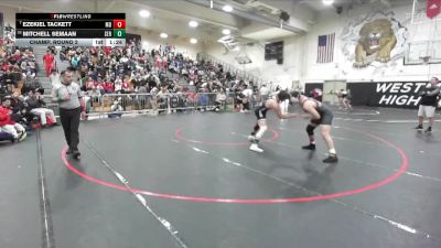 190 lbs Champ. Round 2 - Ezekiel Tackett, Mater Dei vs Mitchell Semaan, Servite