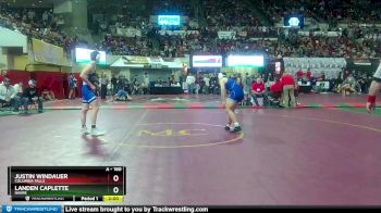 A - 160 lbs Champ. Round 1 - Justin Windauer, Columbia Falls vs Landen Caplette, Havre