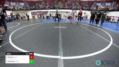 85 lbs Quarterfinal - Parker Oliver, Weatherford Youth Wrestling vs Cayden Beavers, Harrah Little League Wrestling