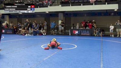 59 lbs Cons. Quarters - James Evans, Bartlesville Wrestling Club vs Luke Brown, Open Mats Wrestling Club