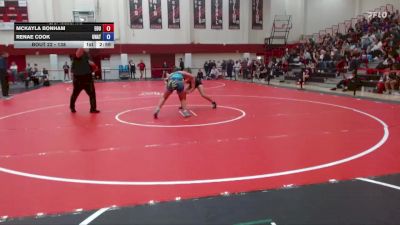 138 lbs Champ. Round 1 - Mckayla Bonham, Eastern Oregon University vs Renae Cook, Unattached