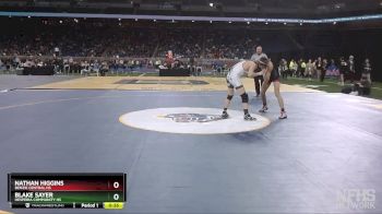 D4-132 lbs 7th Place Match - Blake Sayer, Hesperia Community HS vs Nathan Higgins, Benzie Central HS