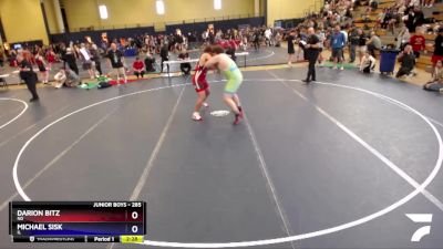 285 lbs Cons. Round 1 - Darion Bitz, ND vs Michael Sisk, IL
