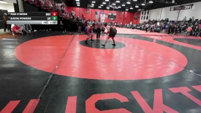 215 lbs 5th Place Match - Tom O`Brien, Chicago (MARIST) vs Justin Powers, Frankfort (LINCOLN-WAY EAST)