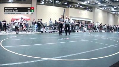 116 lbs Quarterfinal - Maylee Myers, Pioneer Grappling vs Emmalyn Clark, Elk Grove Wr Ac