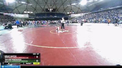 67 lbs Cons. Round 2 - Tayvin Pakootas, Okanogan Underground Wrestling Club vs Kruz Hatch, White River Hornets Wrestling Club