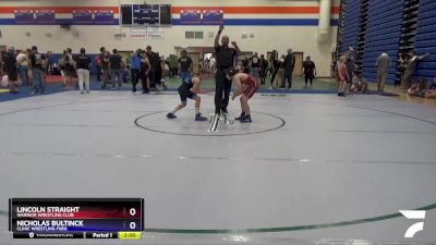 92 lbs Round 4 - LINCOLN STRAIGHT, Warrior Wrestling Club vs Nicholas Bultinck, Clinic Wrestling FXBG