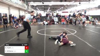 55 lbs Semifinal - Sebastian Hyatt, John Wayne Corcoran Wrestling Association vs Camdyn Williams, UNATTACHED
