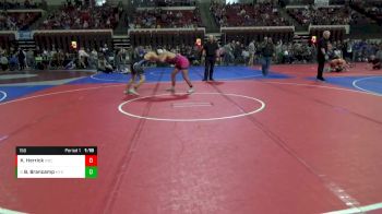 158 lbs Champ. Round 1 - Bridger Brancamp, Mine Yard Dogs Wrestling Club vs Kayleb Herrick, Mead Big Cats