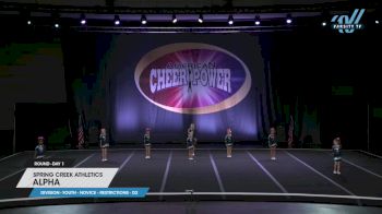 Spring Creek Athletics - Alpha [2025 L1 Youth - Novice - Restrictions - D2 Day 1] 2025 Cheer Power Prep Nationals & Galveston Showdown