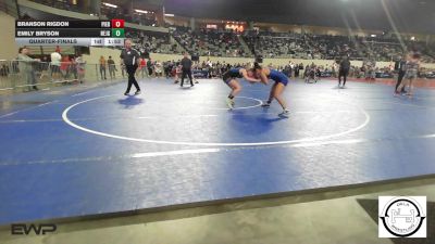 118 lbs Quarterfinal - Branson Rigdon, Piedmont vs Emily Bryson, Hennessey Jr High Girls