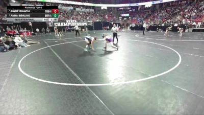 Girls 120 lbs Quarterfinal - Angie Bianchi, Two Rivers-Girls vs Anna Behling, Bay Port-Girls
