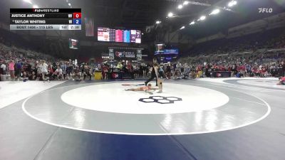 115 lbs Champ. Rd Of 64 - Justice Anthony, WV vs Taylor Whiting, WI