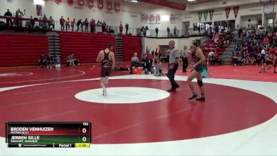 132 lbs Semifinal - Jerren Gille, Wahlert, Dubuque vs Broden VenHuizen, Fulton (H.S.)