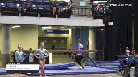 Callee Botts - Women's Pairs, Great American Gymn. Express - 2021 Women's Xcel Region 4 Championships