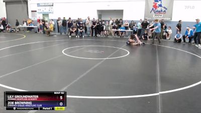 121 lbs Quarterfinal - Zoe Browning, Chugach Eagles Wrestling Club vs Lily Groundwater, Pioneer Grappling Academy