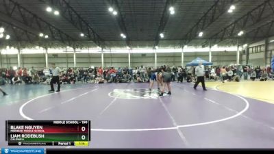 190 lbs Quarterfinal - Blake Nguyen, Meridian Middle School vs Liam Rodebush, Caldwell