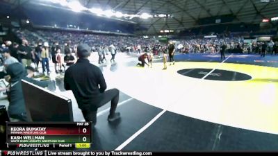 38-40 lbs Quarterfinal - Kash Wellman, White River Hornets Wrestling Club vs Keora Bumatay, Piranha Wrestling Club