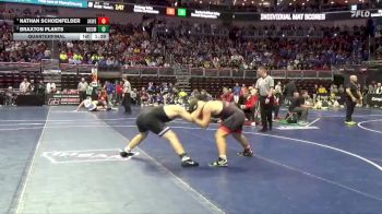 1A-215 lbs Quarterfinal - Nathan Schoenfelder, Akron-Westfield vs Braxton Plants, Montezuma