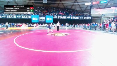 Girls 1B/2B/1A 190 Cons. Round 4 - Pania Baines, Naselle Jr/Sr (Girls) vs Isabella Chapa, Omak (Girls)