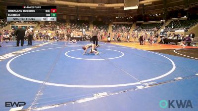 49 lbs Quarterfinal - Wrenland Roberts, Wesley Wrestling Club vs Eli Dicus, Raw Wrestling Club