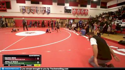 53 lbs Quarterfinal - Olivia Rios, Toppenish USA Wrestling Club vs Apollo Baca, Lake Stevens Wrestling Club