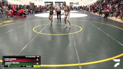 165 lbs Champ. Round 2 - Lyon Kwon, Sunny Hills vs Adrian Bruno, Los Osos