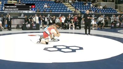 138 lbs Cons. Sub-rd Of 32 - Ben Kohler, Utah vs Greyson Pettit, New Jersey