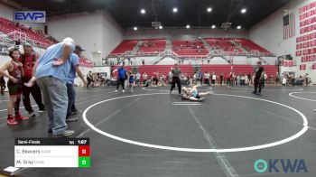 100 lbs Semifinal - Cayden Beavers, Harrah Little League Wrestling vs Maximus Gray, Division Bell Wrestling