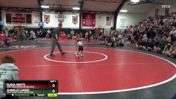 Bracket 1 lbs Round 3 - Elena Watts, West Burlington Notre Dame vs Isabelle Landis, Camp Point Youth Wrestling