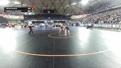 Girls 2A 140 lbs Cons. Round 4 - Islah Alcala, Toppenish (Girls) vs Priscilla Aragon, Washington (Girls)