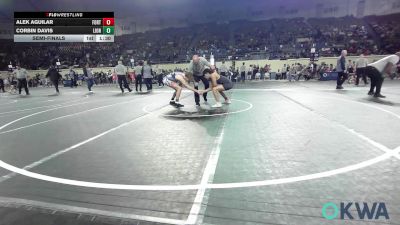 140 lbs Semifinal - Alek Aguilar, Fort Gibson Youth Wrestling vs Corbin Davis, Lions Wrestling Academy