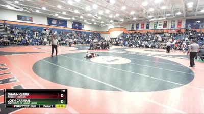 141 lbs Champ. Round 2 - Josh Carman, University Of Mount Union vs Shaun Quirk, Messiah College