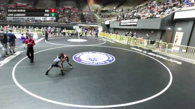 56 lbs Cons. Sub-quarters - Levi Lambert, RBWC (Rancho Bernardo Wrestling Club) vs Oscar Borja, Wasco Wrestling Club