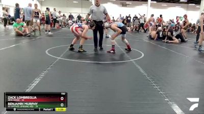 110 lbs Round 3 (4 Team) - Zack Lombreglia, Iron Horse vs Benjamin Murphy, U2 Upstate Uprising Red