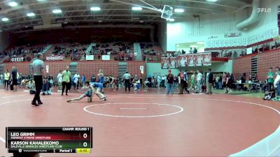 90 lbs Champ. Round 1 - Karson Kahalekomo, Daleville Broncos Wrestling Club vs Leo Grimm, Midwest Xtreme Wrestling