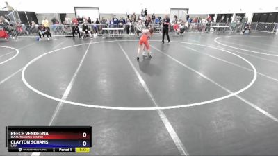 97 lbs Quarterfinal - Reece Vendegna, B.A.M. Training Center vs Clayton Schams, LAW