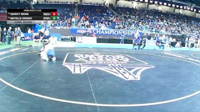 Girls-125 lbs Cons. Round 1 - Bryelle Hirdes, Fruitport (Girls) vs Quincy Behm, Ann Arbor Pioneer (Girls)