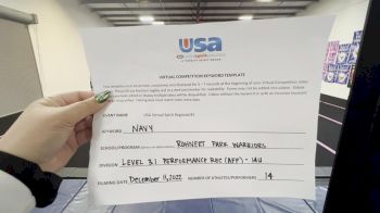 Rohnert Park Warriors [L3.1 Performance Rec - 14Y (AFF)] 2022 USA Virtual Spirit Regional I