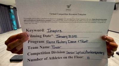 Fierce Factory Dance & Talent - Power [Senior - Contemporary/Lyrical - Small] 2021 GSSA DI & DII Virtual Championship