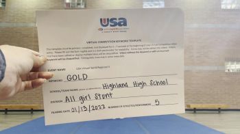 Highland High School [HS Group Stunt Advanced - All Female] 2022 USA Virtual Spirit Regional II