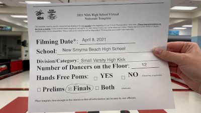 New Smyrna Beach High School Showdolls [Virtual Small Varsity - Kick Finals] 2021 NDA High School National Championship